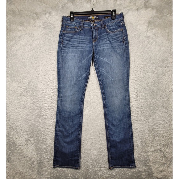 Lucky Brand Zoe Straight Leg Jeans Womens Size 8/29 Dark Wash Denim - Picture 1 of 10